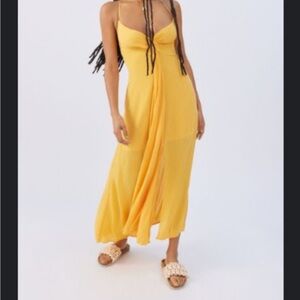 Elegant Yellow Summer Maxi Dress